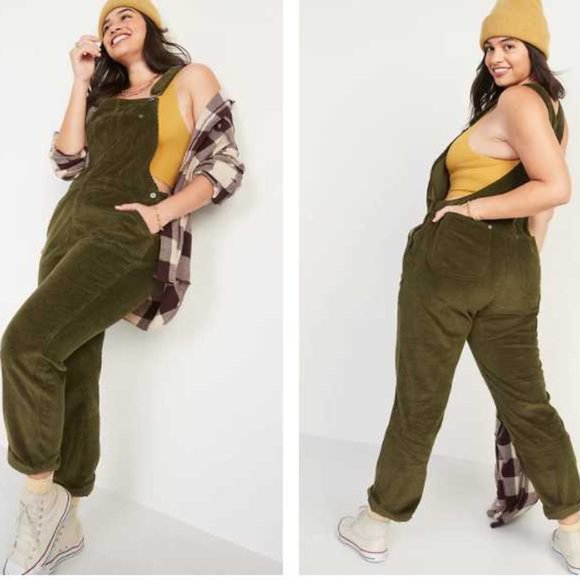 New women's Old Navy  corduroy slouchy straight workwear overalls - Picture 10 of 11